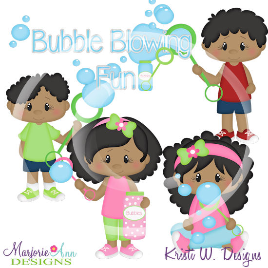 Bubble Blowing Friends DS SVG Cutting Files+Clipart - Click Image to Close